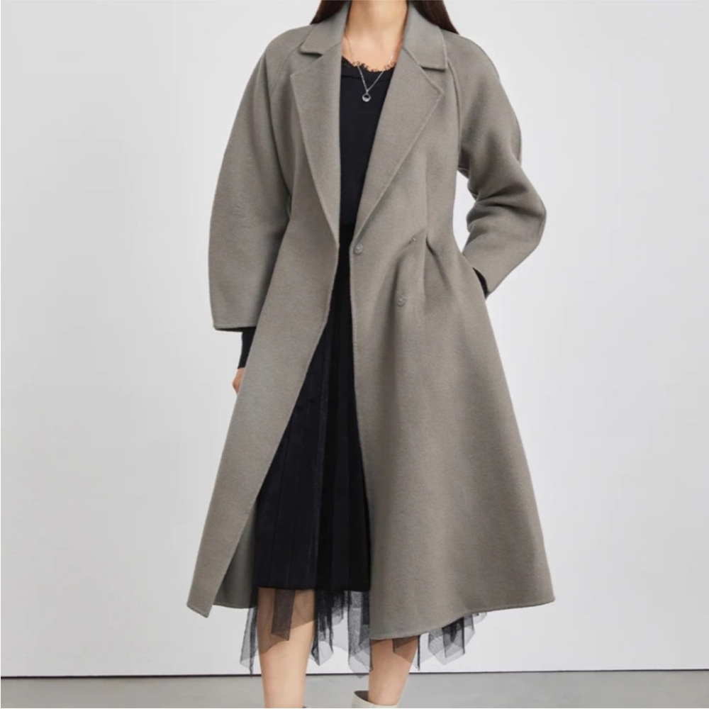 S. Deer Suit Collar A-Line Wool Long Coat Size 2